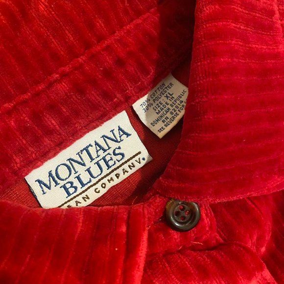 red corduroy button up size XL - Picture 2 of 2